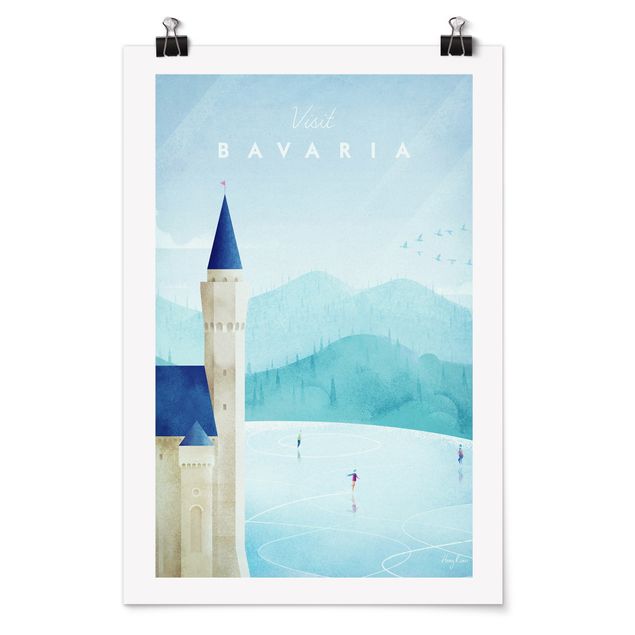 Quadro moderno blu Poster di viaggio - Baviera