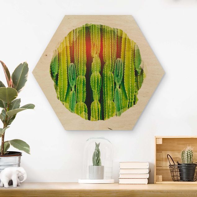 Stampe Acquerelli - Muro di cactus