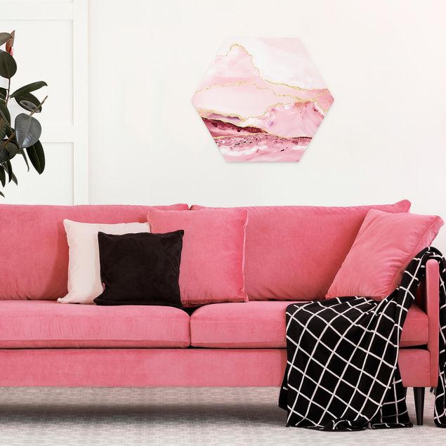 Quadro moderno Estratto Monti rosa con Golden Lines
