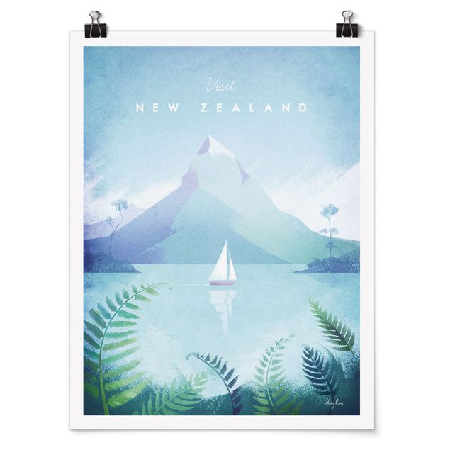 Poster vintage Poster di viaggio - Nuova Zelanda
