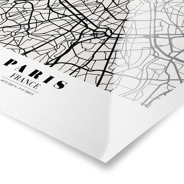Quadri stampe Mappa di Parigi - Classica