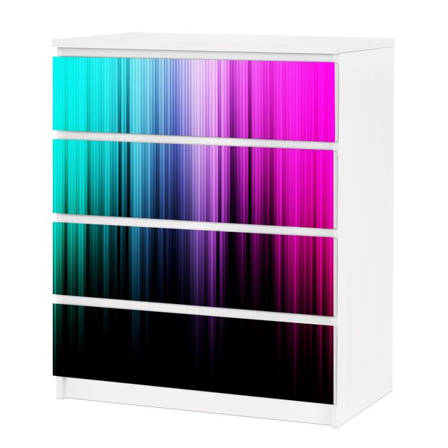 Carta adesiva per mobili IKEA - Malm Cassettiera 4xCassetti - Rainbow Display
