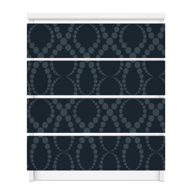 Pellicole adesive per mobili cassettiera Malm IKEA Ornamento con perline nere