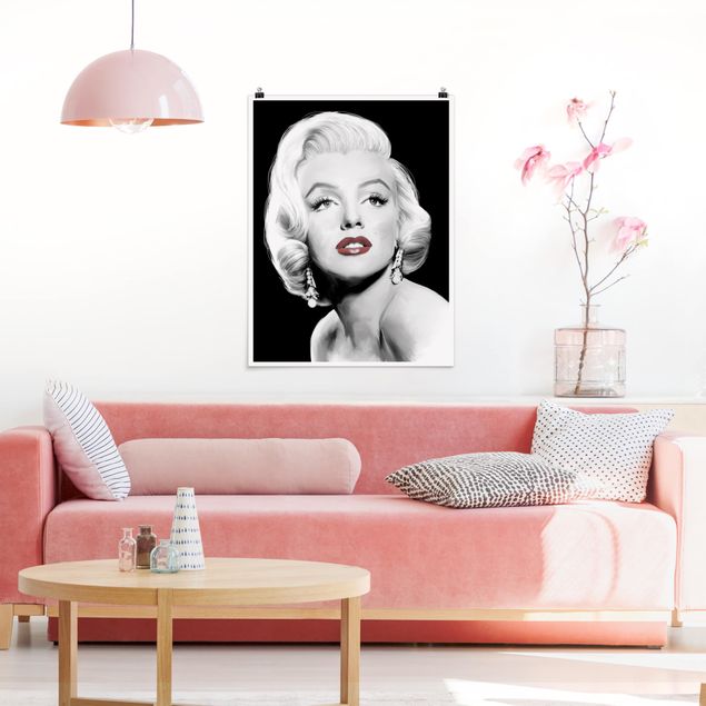 Poster retro style Marilyn con gli orecchini