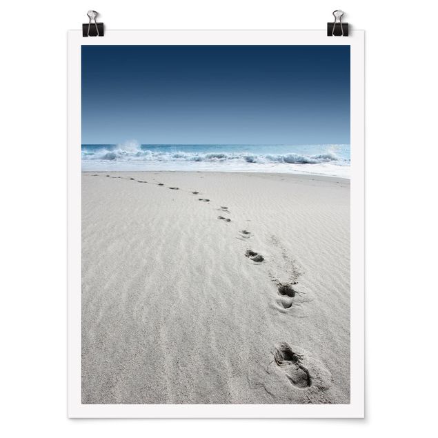 Poster spiaggia Tracce nella sabbia