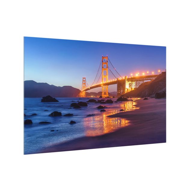 Paraspruzzi cucina Ponte del Golden Gate al tramonto