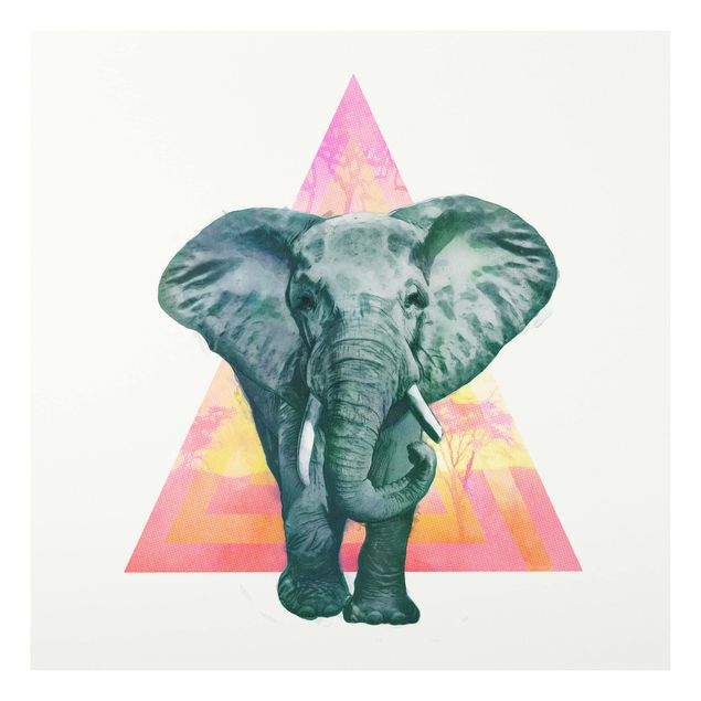 Elefante quadro Illustrazione - Elefante fronte triangolo pittura
