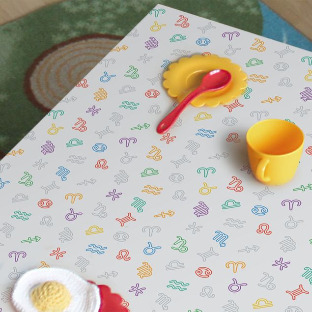 Pellicole adesive con stelle Motivo di apprendimento per la scuola materna con simboli zodiacali colorati