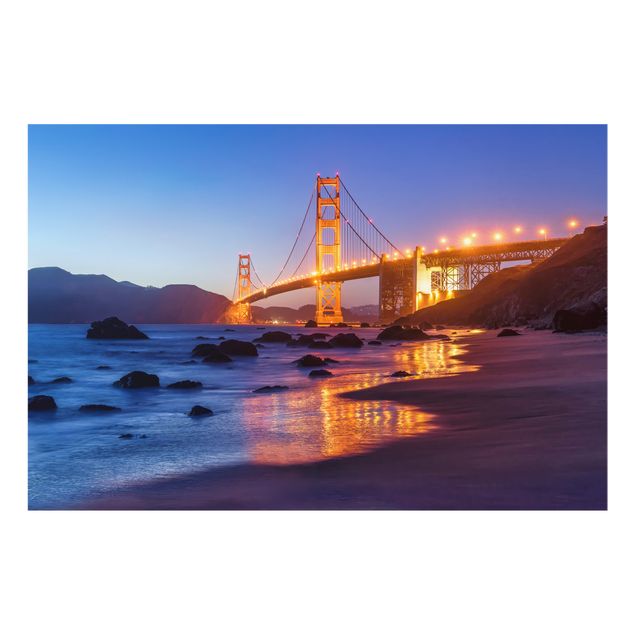 Paraschizzi in vetro - Golden Gate Bridge all'alba - Formato orizzontale 3:2