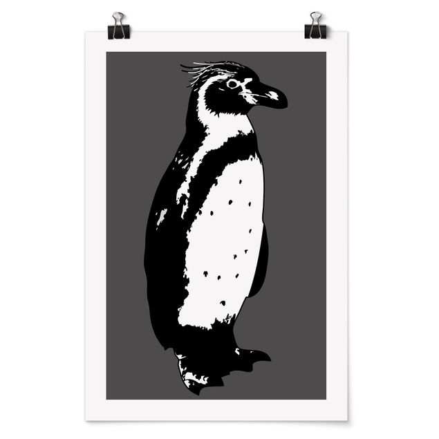 Poster bianco nero No.TA5 Penguin