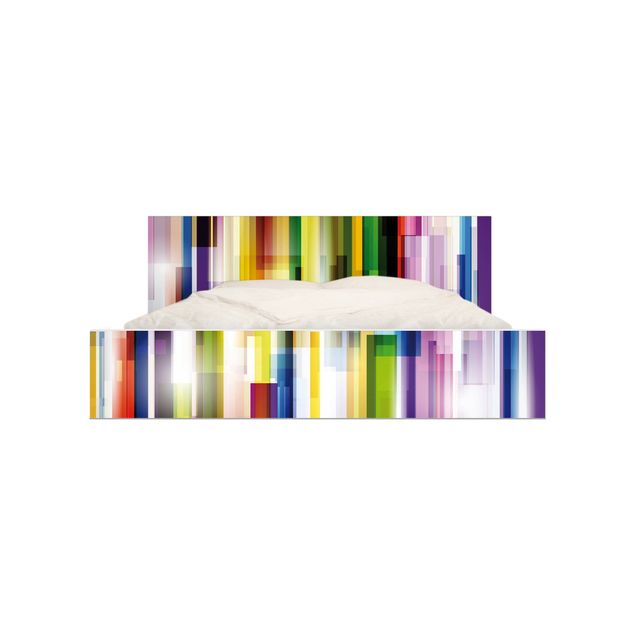 Pellicole adesive per mobili letto Malm IKEA Cubi arcobaleno