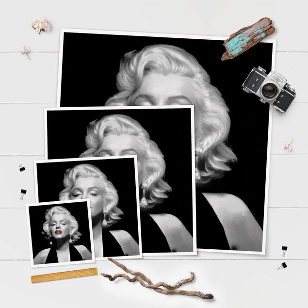 Poster - Labbra Marilyn Con Red - Quadrato 1:1