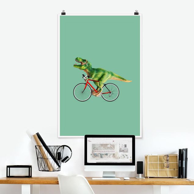 Decorazioni cameretta Dinosauro con bicicletta