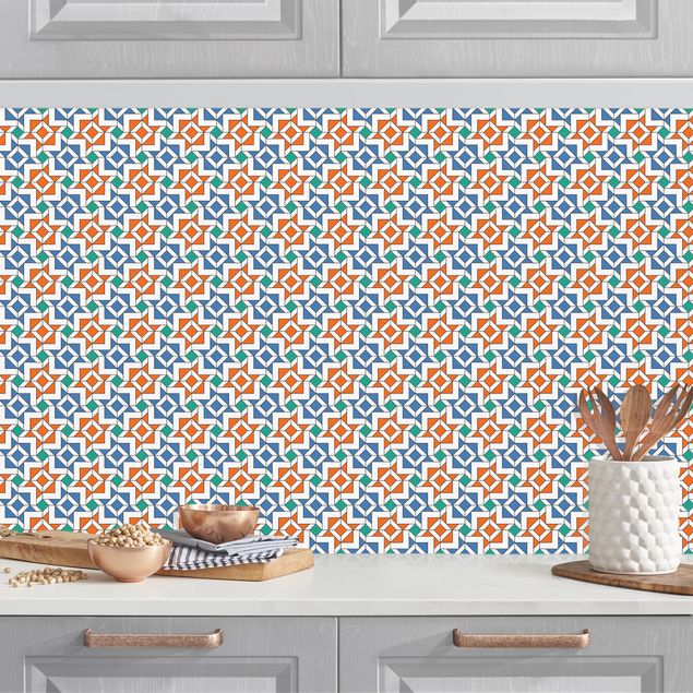 Rivestimenti per cucina effetto piastrelle Alhambra, il look delle piastrelle a mosaico