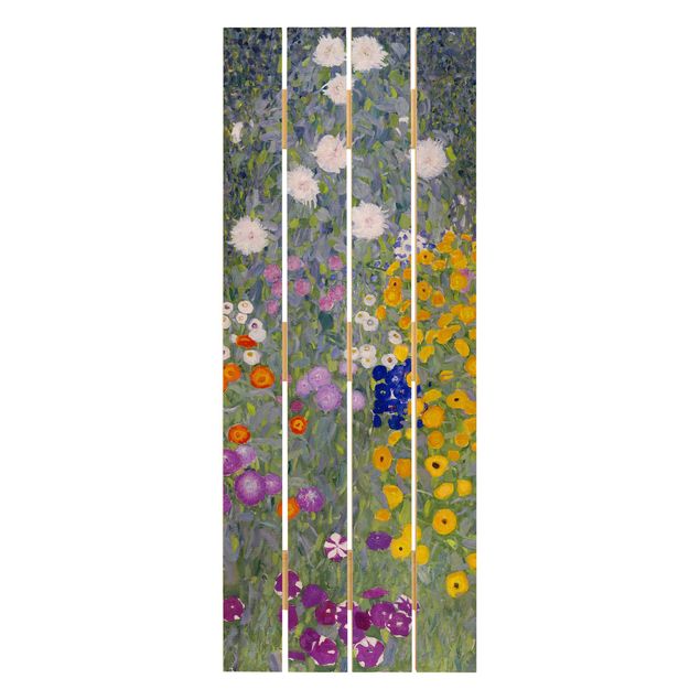 Quadri in legno con fiori Gustav Klimt - Giardino di casa