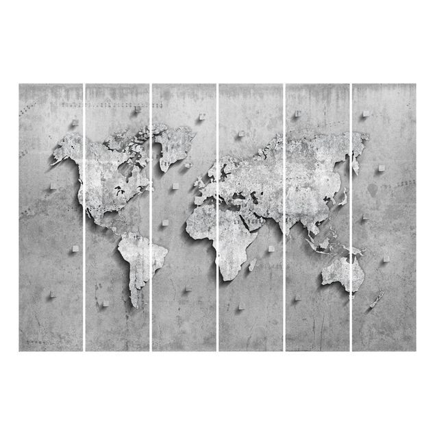 Tessili per la casa Mappa del mondo in cemento