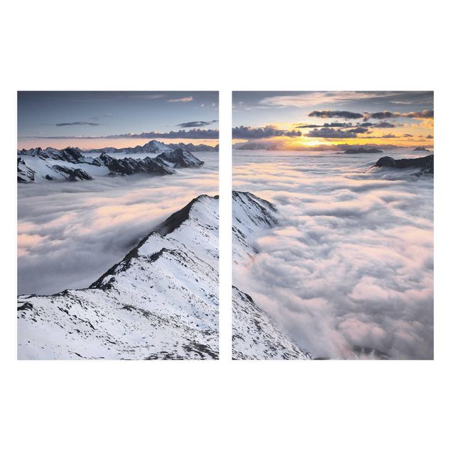 Quadri su tela paesaggio Vista di nuvole e montagne
