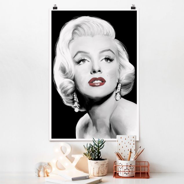 Quadri moderni per arredamento Marilyn con gli orecchini