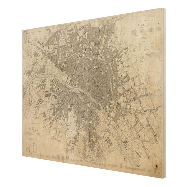 Quadri stampe Mappa vintage Parigi