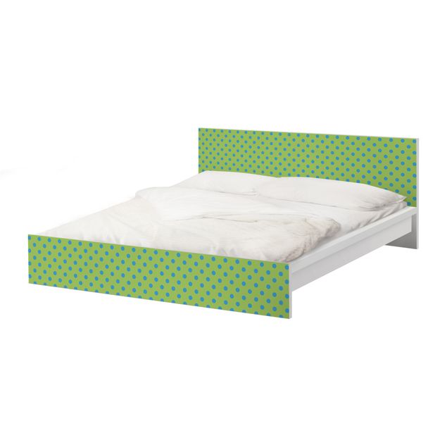 Pellicole adesive per mobili letto Malm IKEA No.DS92 Disegno à pois Girly Verde