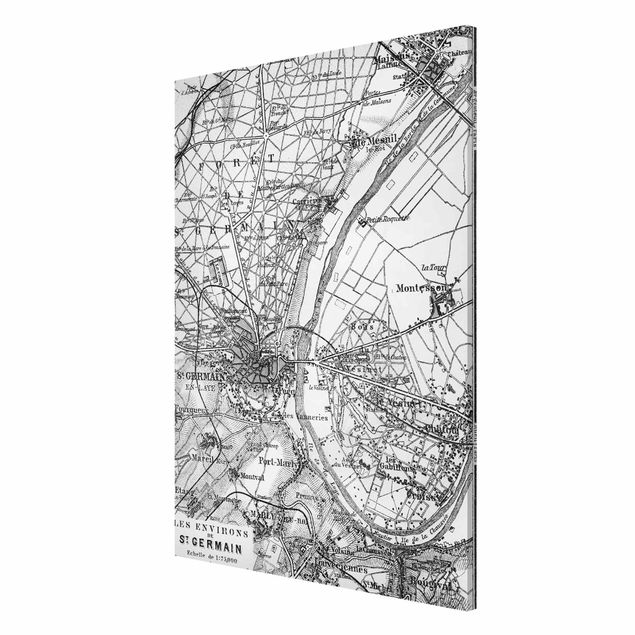Lavagne magnetiche con frasi Mappa vintage St Germain Parigi