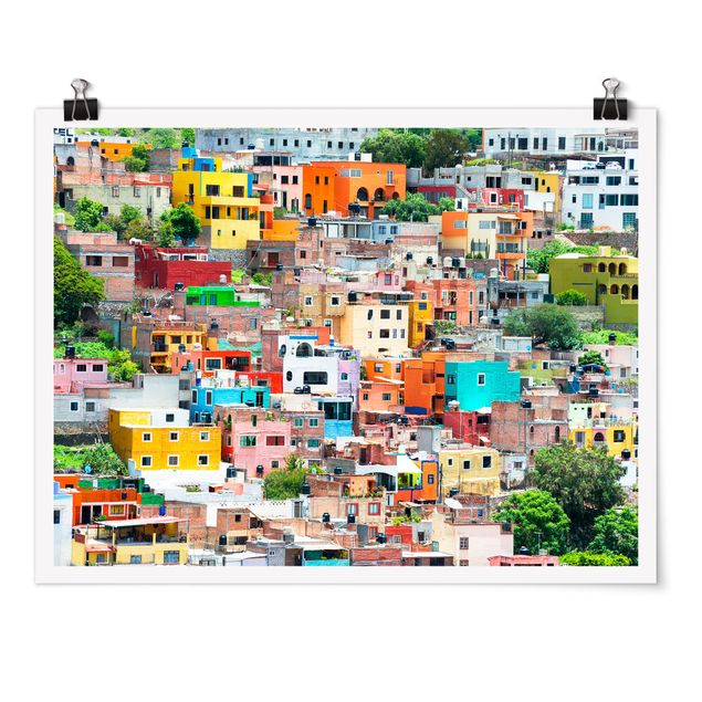 Quadri colorati Case colorate di fronte a Guanajuato