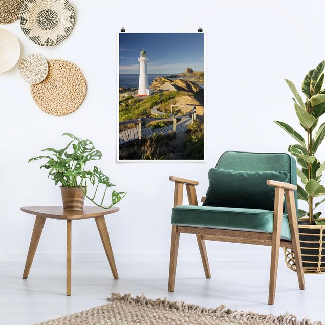 Quadri paesaggistici Faro di Castle Point in Nuova Zelanda