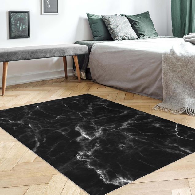 tappeto design moderno Nero Carrara