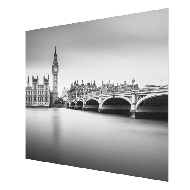 Quadri moderni bianco e nero Il ponte di Westminster e il Big Ben