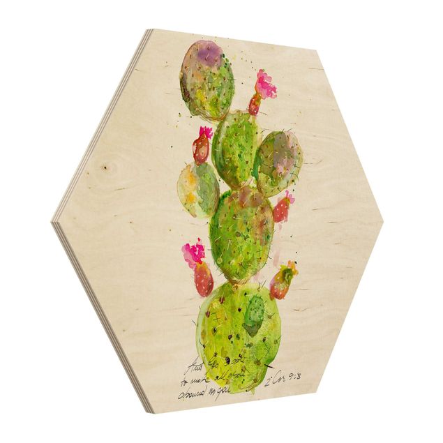 Quadri in legno Cactus con versi biblici III