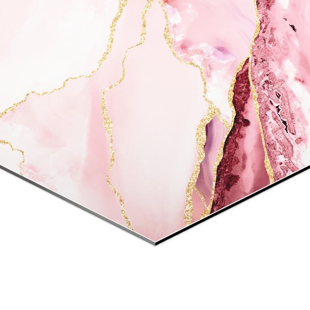Quadri stampe Estratto Monti rosa con Golden Lines