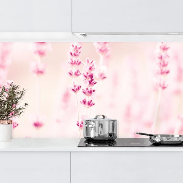 Rivestimenti per cucina con fiori Lavanda rosa pallido