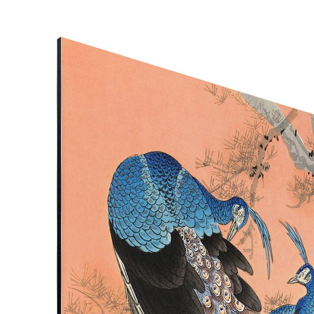 Stampe Illustrazione vintage di pavone asiatico I
