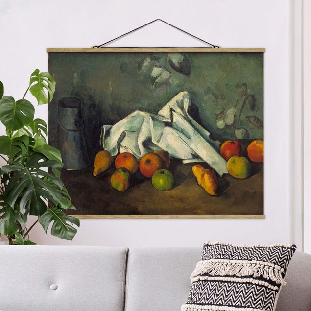 Quadri Impressionismo Paul Cézanne - Natura morta con barattolo di latte e mele