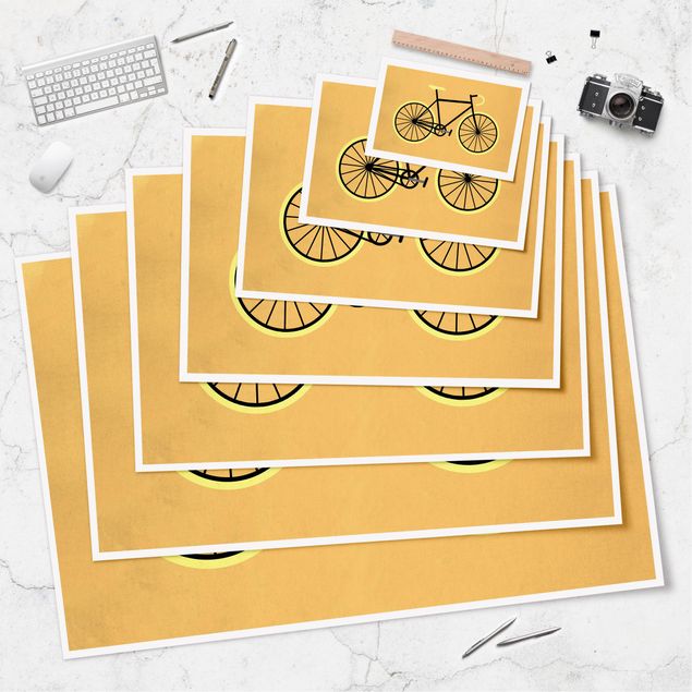 Poster Bicicletta in giallo
