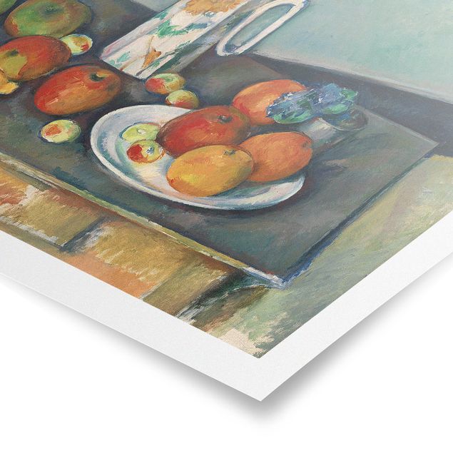 Quadri moderni per arredamento Paul Cézanne - Natura morta con brocca di latte e frutta