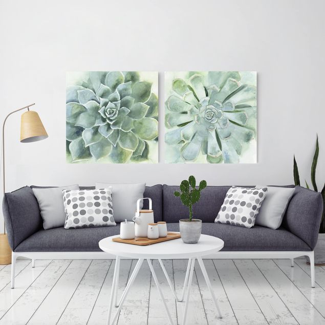 Quadro moderno Set acquerello Succulente I