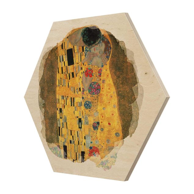 Stampe su legno Acquerelli - Gustav Klimt - Il bacio