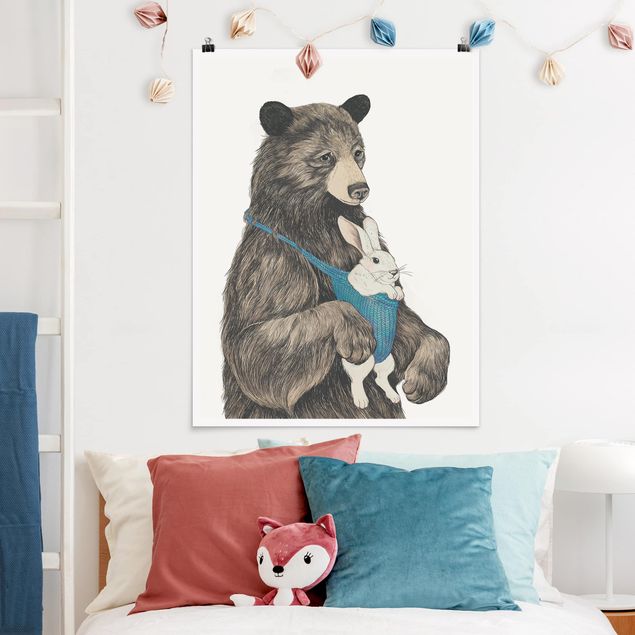 Quadro orso Illustrazione Orso e coniglio bambino
