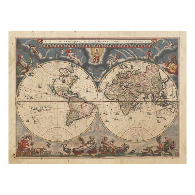Quadri Mappa storica del mondo Nova Et Accuratissima del 1664