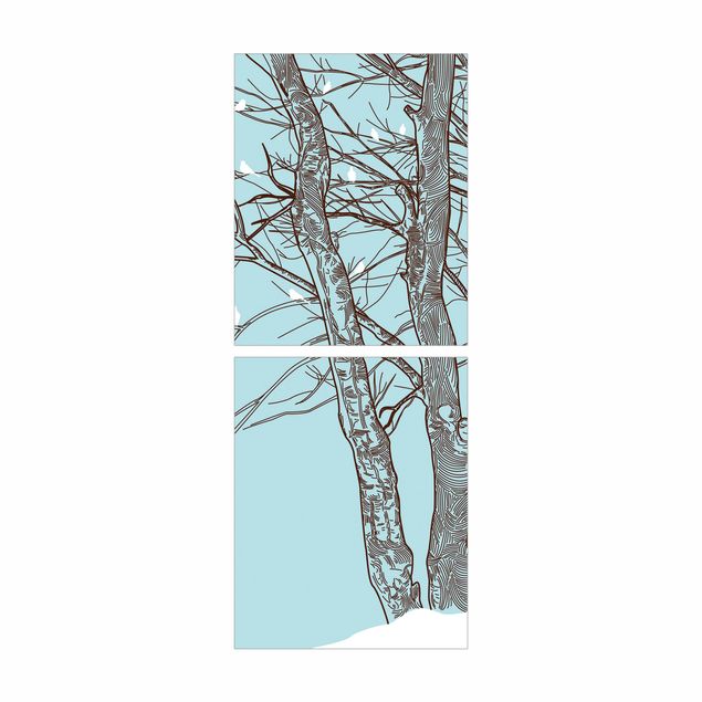 Carta adesiva per mobili IKEA - Billy Libreria - Winter trees