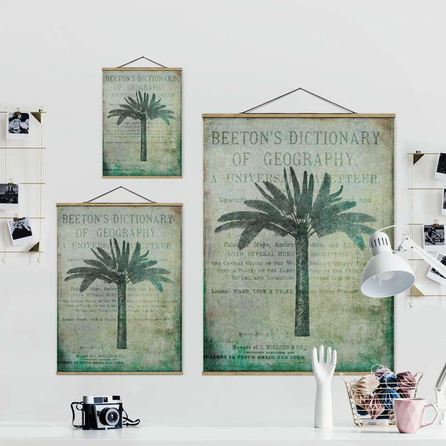 Quadro verde Collage vintage - Palma antica