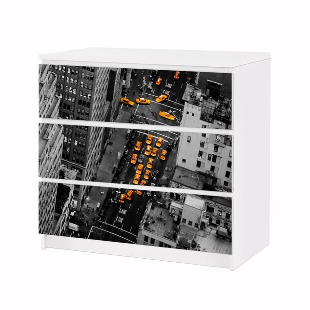 Carta adesiva per mobili IKEA - Malm Cassettiera 3xCassetti - Taxi Lights Manhattan