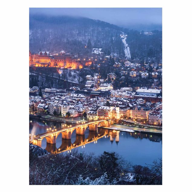 Lavagne magnetiche con architettura e skylines Heidelberg in inverno