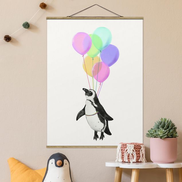 Quadri moderni   Illustrazione - Pinguino Palloncini Pastello