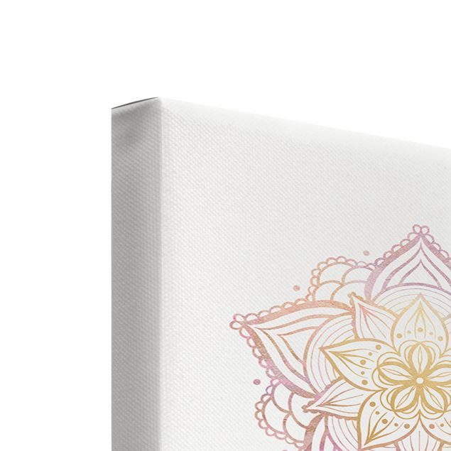 Stampa su tela - Mandala Namaste Lotus Set oro rosa - Verticale 3:2