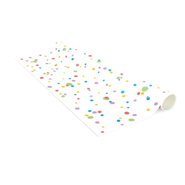 tappeto bagno bianco Disegno di piccoli punti colorati