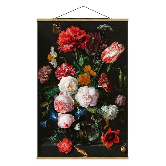Quadri con fiori Jan Davidsz De Heem - Natura morta con fiori in un vaso di vetro