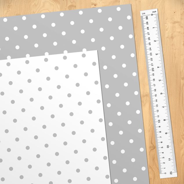 Pellicole adesive per mobili grigie Set di motivi a puntini in grigio e bianco