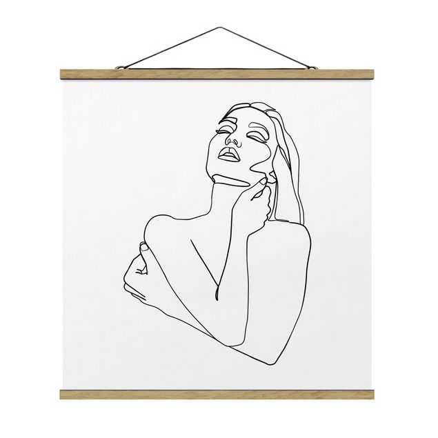 Quadro astratto Line Art - Torso di donna Bianco e Nero